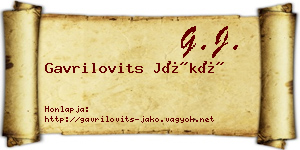 Gavrilovits Jákó névjegykártya